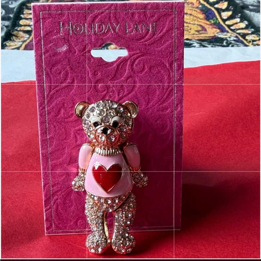 🧸❤️🧸HOLIDAY LANE SPARKLING TEDDY BEAR BROOCH 🧸 NWT 🧸❤️🧸 - Picture 10 of 16